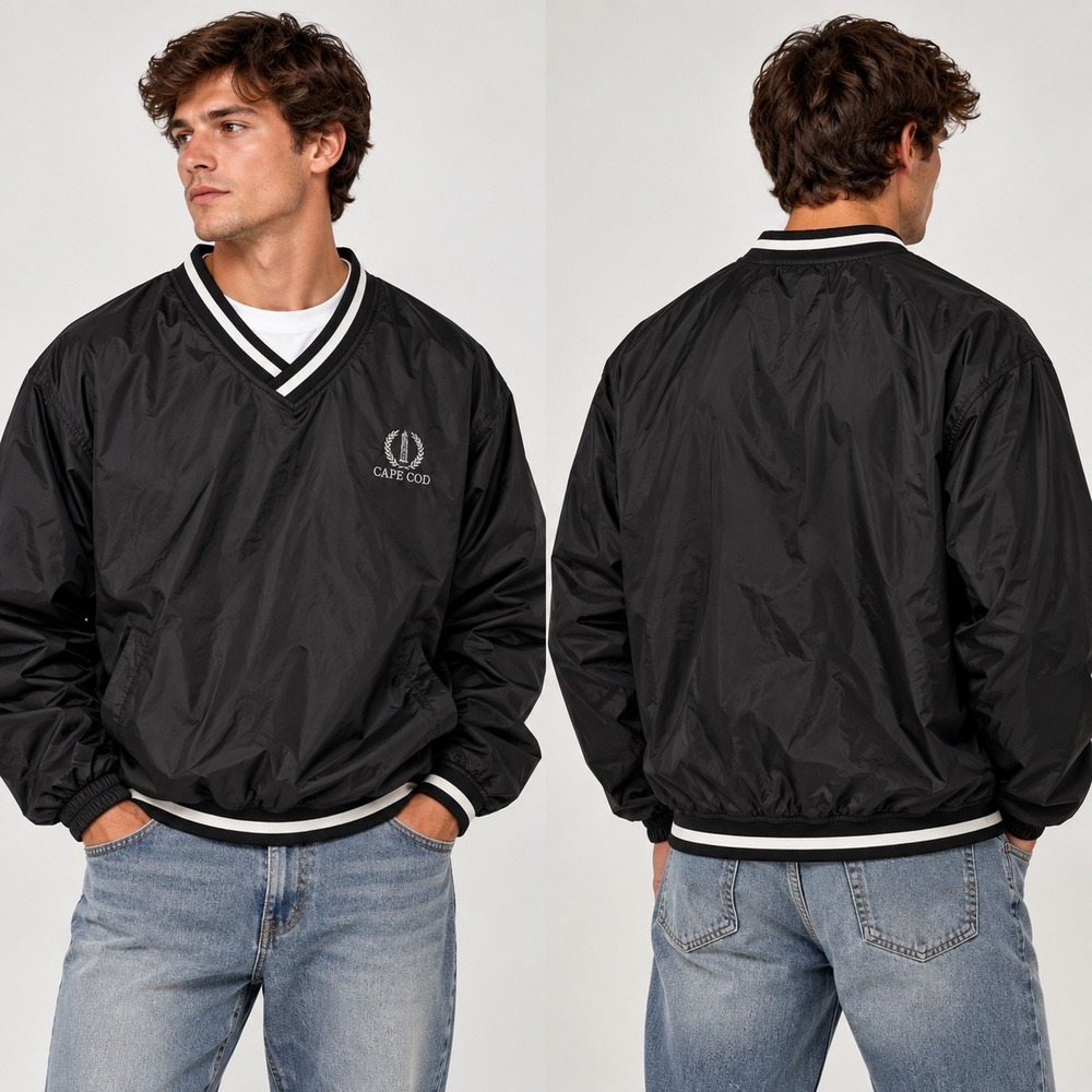 Vintage 90s y2k windbreaker pullover jacket cape cod embroidered by champion